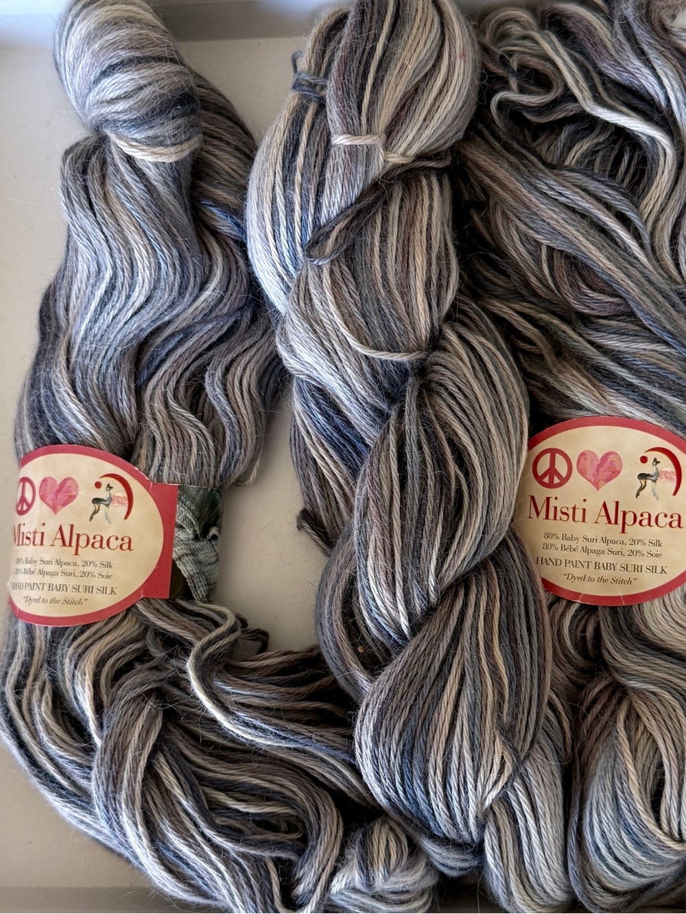 Misti Alpaca Hand Paint Suri Silk, 3 skeins